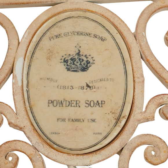 Vintage Wrought Iron Wall Mounted Soap Dish Holder – Powder Soap French Design - Picture 3 of 12